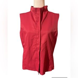 Eileen Fisher Zip Up Fuchsia/Hot Pink Vest with Pockets Size Medium